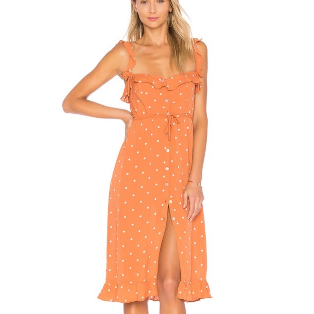 For Love and Lemons Natalia Dot Midi Dress
